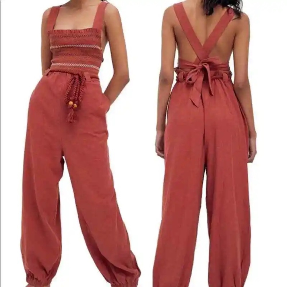Free People Sienna linen jumpsuit romper
